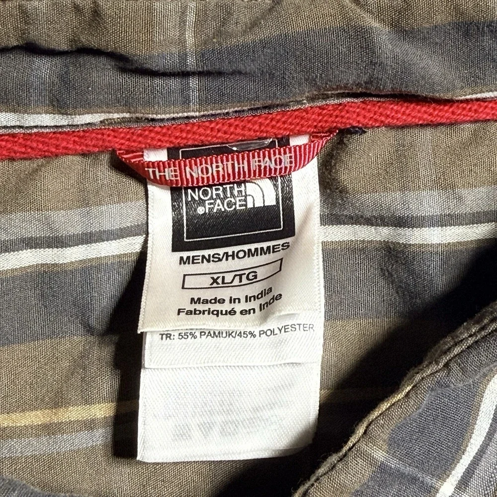 The North Face Men's XL Long Sleeve Multicolor‎ Green Gray Plaid Button Down